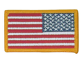 US(米軍) FLAG パッチ/カラー/ミラーヴァージョン/2 x 3/メロウエッジ/実物・未使用