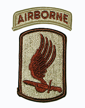 US ARMY 第173 空挺旅団 肩パッチ/AIRBORNE TAB付/デザート