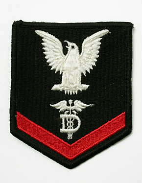 US NAVY(米海軍) 下士官階級章(RATE)/P.O. 3rd CLS(三等兵曹)/DT(歯科衛生員)/メロウエッジ仕様/実物・未使用
