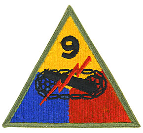 US ARMY(米陸軍) WWII 第9機甲師団 部隊パッチ/カットエッジ/実物・未使用