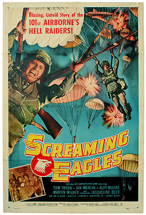 US 50's CLASSIC WAR MOVIE ポスター/SCREAMING EAGLES(邦題：肉弾鬼中隊(突撃ヤンキー部隊))/実物・極上