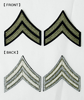 US ARMY(米陸軍) WWII 伍長 シェブロン/刺繍タイプ(フェルト地)/ペア/実物・未使用