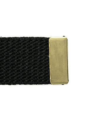 Army Black Cotton with 22k Gold Flash Buckle and Tip Belt