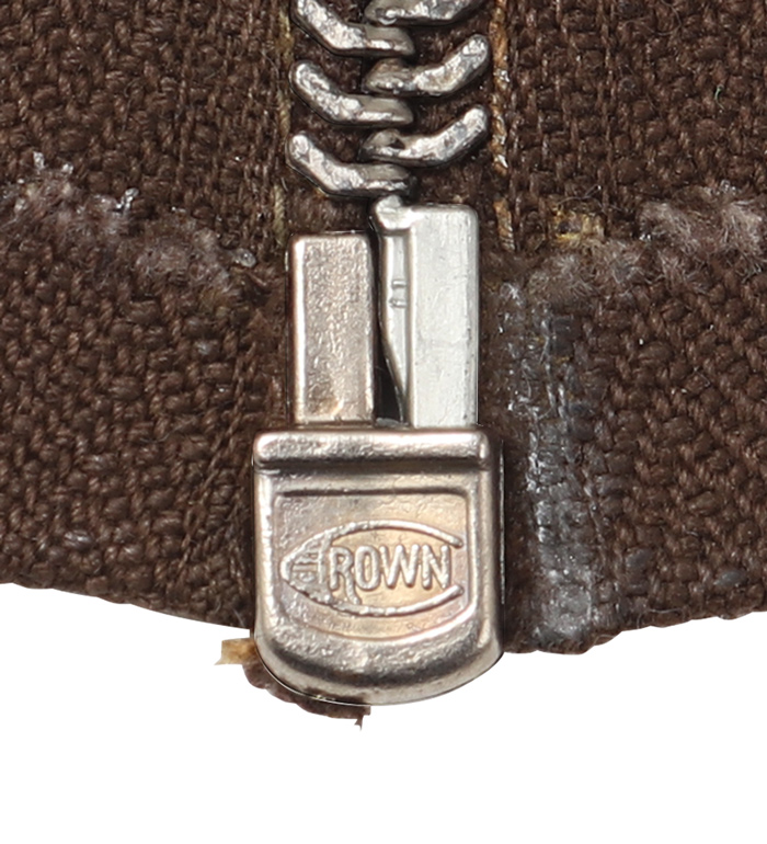 Crown, #5, M38 Chevron 1st Model, Open End Zipper, Brown Tape, NOS