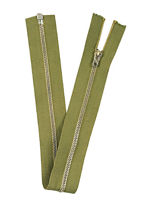 Crown, Chevron M-39 Open End Zipper, Olive Tape, Pin locking Slider, 44.5cm, NOS