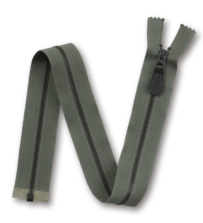 Talon, 50s, #5, Separating Zipper(Open-End), AF Black, Interlocking, Sage Green Tape, 62cm, w/NOS Slider, Repro(M.O.C.)