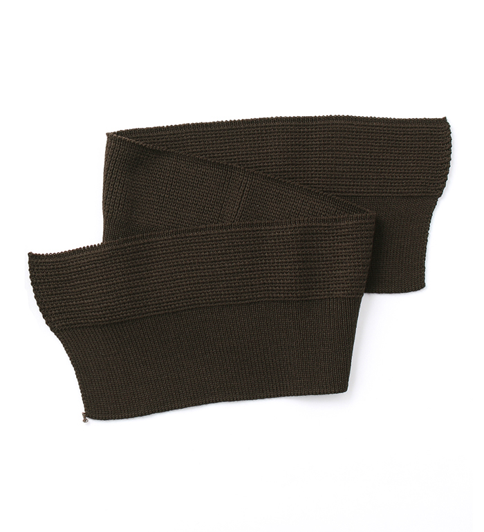 Rib-Rack Waistband Knit for Replacement on US Navy Flight Leather Jackets in early type, Dark Seal Brown, Repro.(M.O.C.)