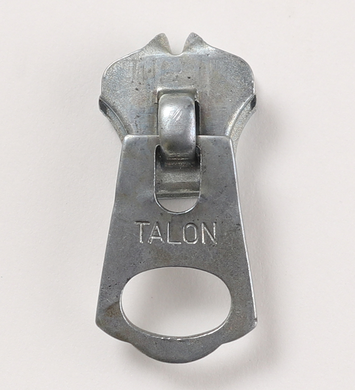 Talon M50 #5 Nonlock Slider, Bell Shape(Ellipsoid Hole) Puller, Brass Plated in Aluminum Color/NOS