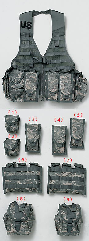 US ARMY(米陸軍) ACUカモ MOLLE II FLC ベスト・フルセット/SPM 08年/実物・未使用