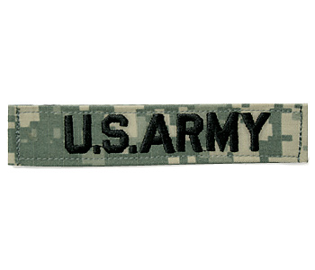 US ARMY(米陸軍) ACUカモ柄『U.S. ARMY』章/フックサイド・ベルクロ付/VANGUARD社/実物・未使用