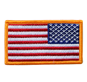 US(米軍) FLAG パッチ/カラー/ミラーヴァージョン/2 x 3/メロウエッジ/ベルクロ付き/VANGUARD社/実物・未使用