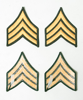 US ARMY(米陸軍) シェブロン(腕用階級章)/軍曹(SGT)/カラー/メロウエッジ/ペア/新品