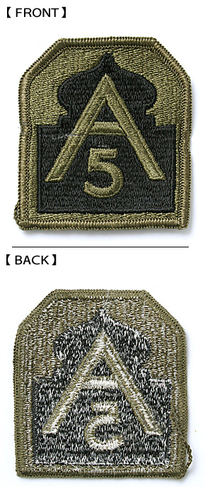 US ARMY(米陸軍) 第5軍(5TH ARMY)肩パッチ/サブデュード/メロウエッジ仕様/実物・未使用