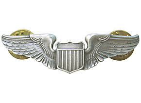USAF/AAF(米空軍/陸軍航空隊)パイロット章/シャツ用/メタル/ クラッチバック/新品