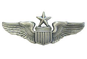 USAF/AAF(米空軍/陸軍航空隊)シニアパイロット章/シャツ用/メタル/ クラッチバック/新品