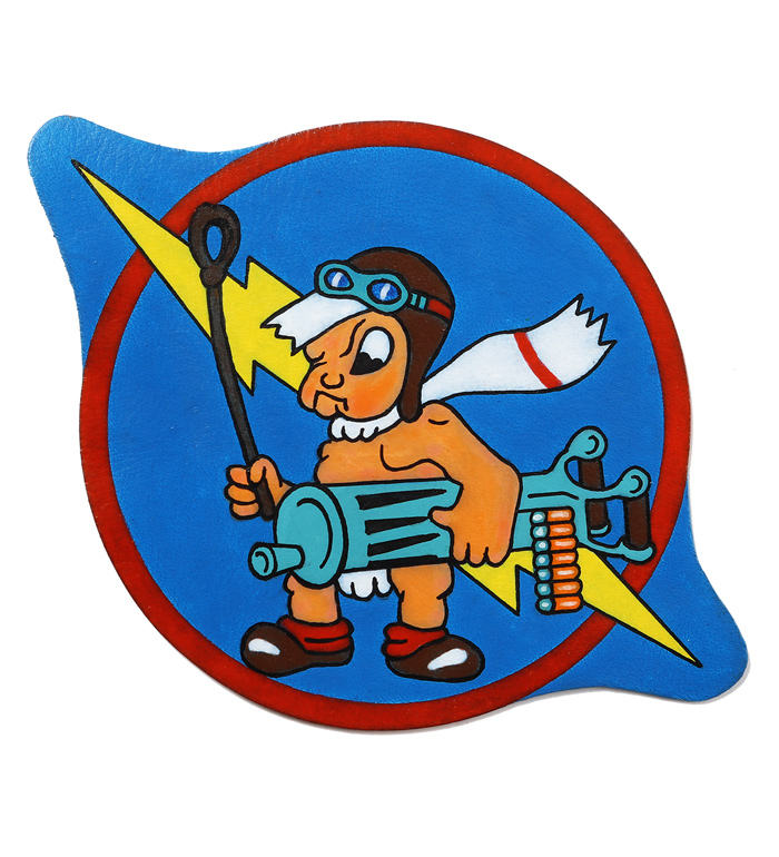 AAF Squadron Patch, Hand Painted, 487th Fighter