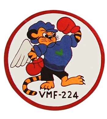 USMC Squadron Patch, Hand Painted, VMF-224