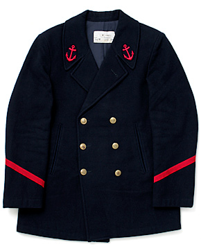 フランス海軍 Pコート/金ボタン仕様/襟章&袖ランクライン入り/実物・極上