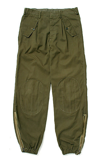 イタリア陸軍(E.I.) OD 野戦パンツ/裾ZIP付/サイズ：48L/実物・良の上