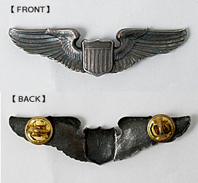 US AAF(米陸軍航空隊) WWII ～50'sパイロット章/ベーシック/メタル/C.バック/実物・極上