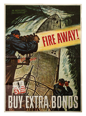 US WWII 戦時ポスター“FIRE AWAY !”/ 実物・極上