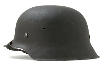 WWII ドイツ軍(WH/WSS) M42 スティール・ヘルメット/ブラックグリーン/ET66/実物・極上