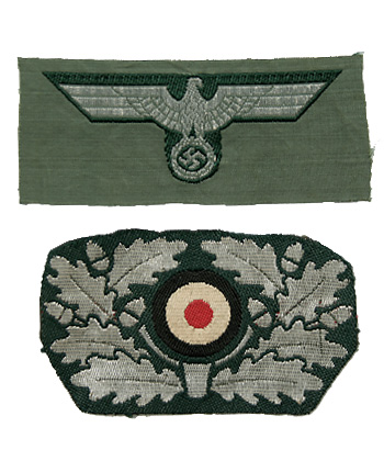 WWII ドイツ国防軍 クラッシュキャップ用、将校BEVO帽章/実物・極上